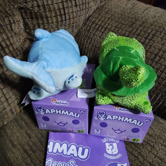 Aphmau MeeMeows Cat Plushes Rare Turtle Cat Common Dolphin Cat Series 5 Open Box - Picture 7 of 8